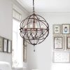 Edwards Antique Bronze and Crystal 24-inch Sphere Chandelier - Image 4