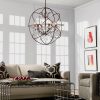 Edwards Antique Bronze and Crystal 24-inch Sphere Chandelier - Image 5