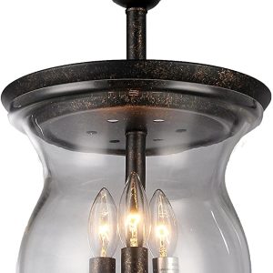 Madigan 3-light Clear Glass 10-inch Antique Pendant Lamp