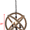Twirlie 16.5-inch Hemp Rope Antique Bronze Metal Chandelier - Image 2