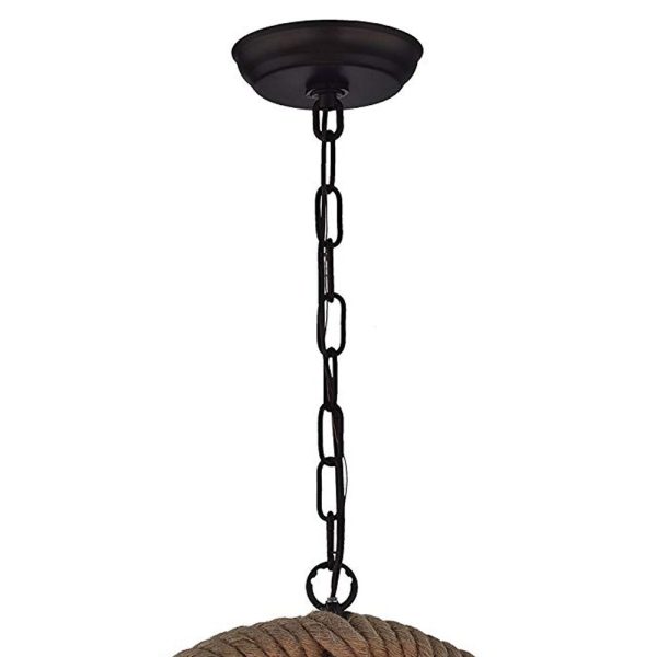 Twirlie 16.5-inch Hemp Rope Antique Bronze Metal Chandelier - Image 4