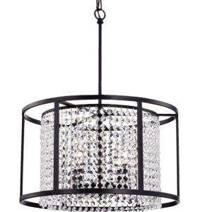 Antique Bronze 16-inch Round Pendant Chandelier