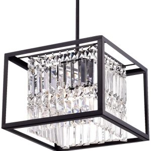 Ketalin Black Crystal Square Pendant