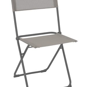 Set of 2 Stone Taupe Outdoor Folding Dining Chairs