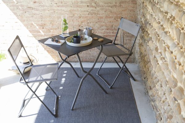 Set of 2 Stone Taupe Outdoor Folding Dining Chairs - Image 3