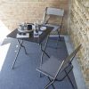 Set of 2 Stone Taupe Outdoor Folding Dining Chairs - Image 4