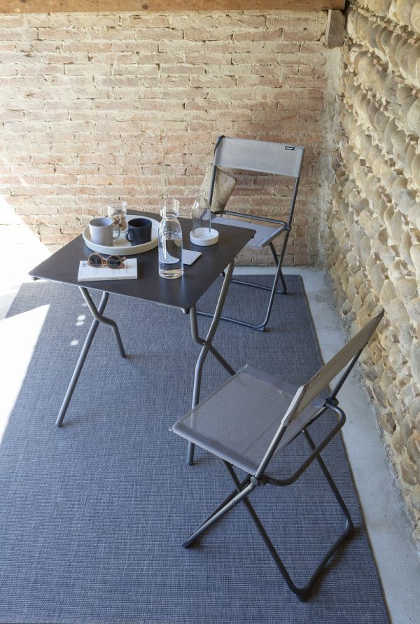 Set of 2 Stone Taupe Outdoor Folding Dining Chairs - Image 4