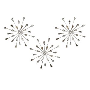 Acrylic Burst Silver Metal Wall Decor