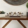 Stamped Wood and Metal Flower Table Top - Image 2