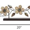 Stamped Wood and Metal Flower Table Top - Image 3