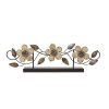 Stamped Wood and Metal Flower Table Top - Image 4