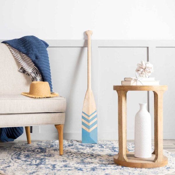 Distressed Coastal Wood Chevron Oar Wall Decor - Image 2