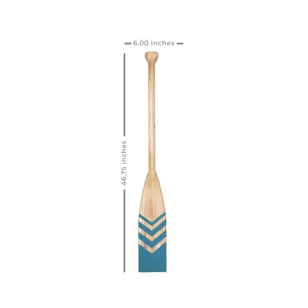 Distressed Coastal Wood Chevron Oar Wall Decor - Image 3