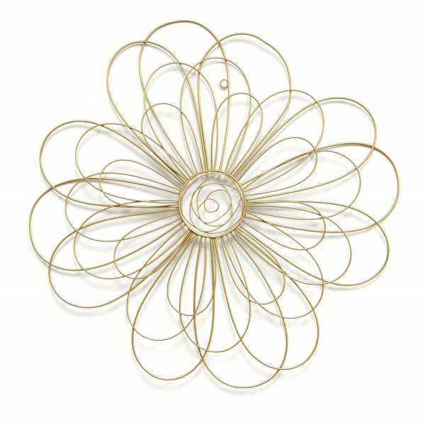 Shimmering Gold Metal Flower Wall Decor