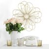 Shimmering Gold Metal Flower Wall Decor - Image 2