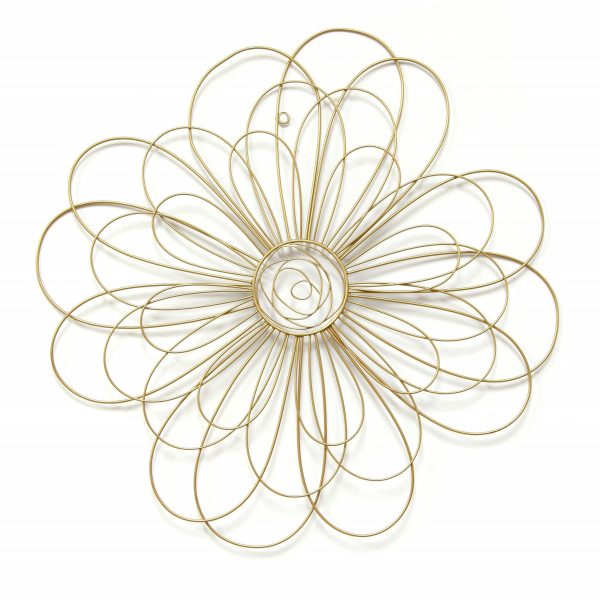 Shimmering Gold Metal Flower Wall Decor - Image 4