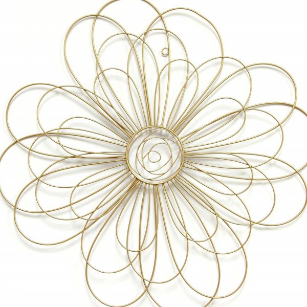 Shimmering Gold Metal Flower Wall Decor - Image 5