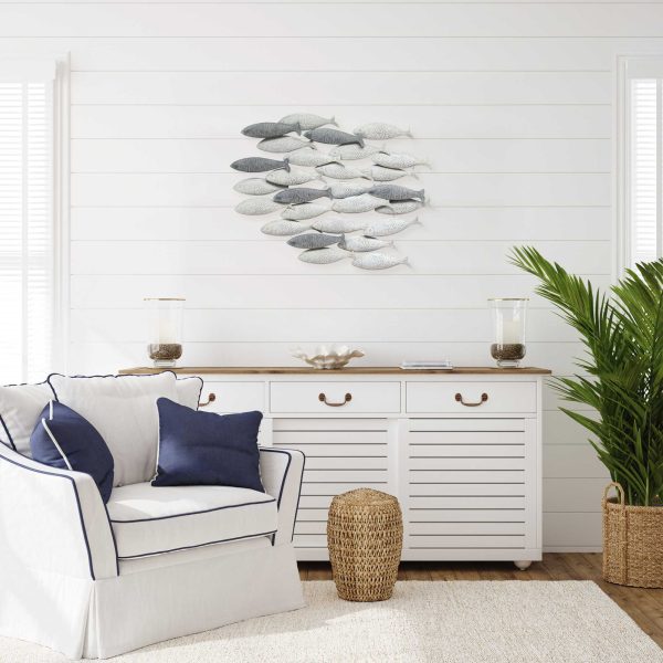 Coastal Grey School of Fish Metal Wall Decor - Image 2