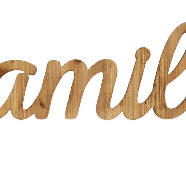 Family Life Natural Wood Script Wall Decor - Image 2