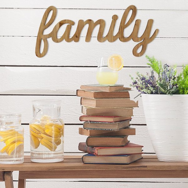 Family Life Natural Wood Script Wall Decor - Image 3