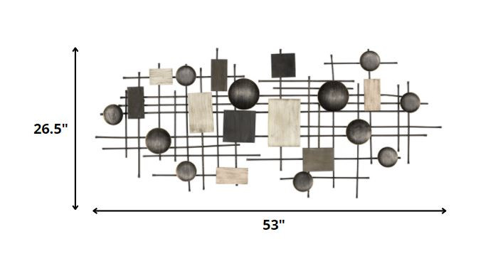 Distressed Industrial Metal and Wood Wall Decor - Image 4