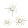 Set of Three Gold Mirror Burst Metal Wall Decor