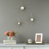 Set of Three Gold Mirror Burst Metal Wall Decor - Image 2