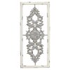 Distressed Scroll Panel Metal White Wood Framed Wall Art