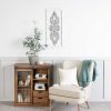 Distressed Scroll Panel Metal White Wood Framed Wall Art - Image 2