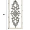 Distressed Scroll Panel Metal White Wood Framed Wall Art - Image 4