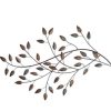 Gold and Teal Blowing Leaves Metal Wall Decor - Image 2