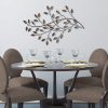 Gold and Teal Blowing Leaves Metal Wall Decor