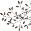 Gold and Teal Blowing Leaves Metal Wall Decor - Image 5