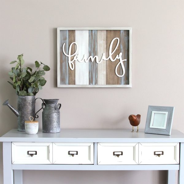 Distressed Family White Wood Wall Decor - Image 2