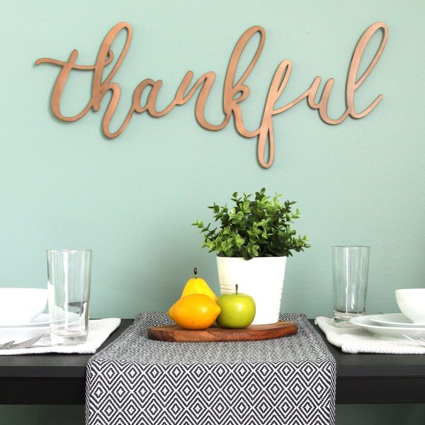 Bronze Thankful Metal Script Wall Decor - Image 2
