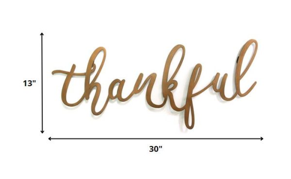 Bronze Thankful Metal Script Wall Decor - Image 4