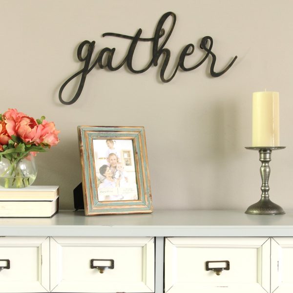 Black Gather Metal Script Wall Decor - Image 2