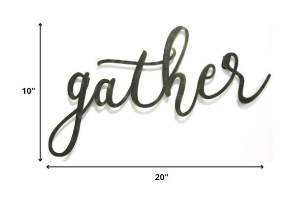 Black Gather Metal Script Wall Decor - Image 4