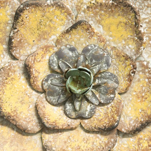 Set of 3 Multi-Color Chic Metal Flowers Wall Art Decor - Image 3