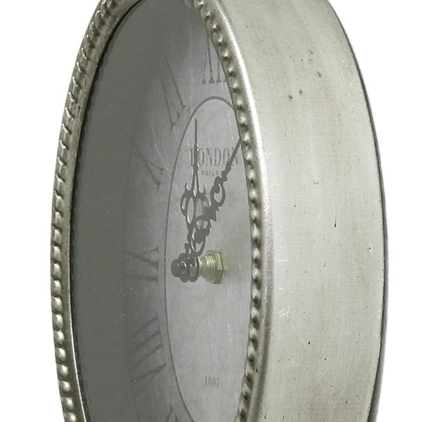 11.75 Oval Vintage Wall Clock with Metal Shape - Image 3