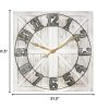 Square Distressed Wood and Metal Wall Clock with Vintage Touch - Image 4