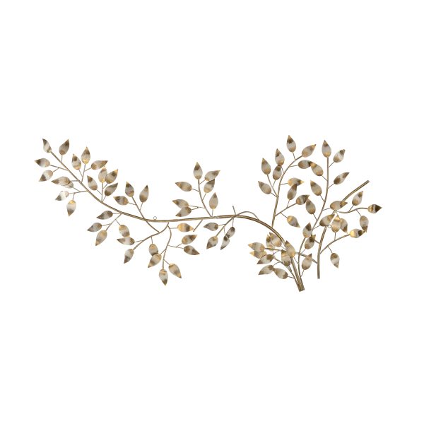 Brushed Gold Flowing Leaves Metal Wall Decor - Image 2
