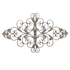 Champagne Ornate Scroll Metal Decor