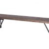 72" Modern Dark Acacia and Black Iron Bench