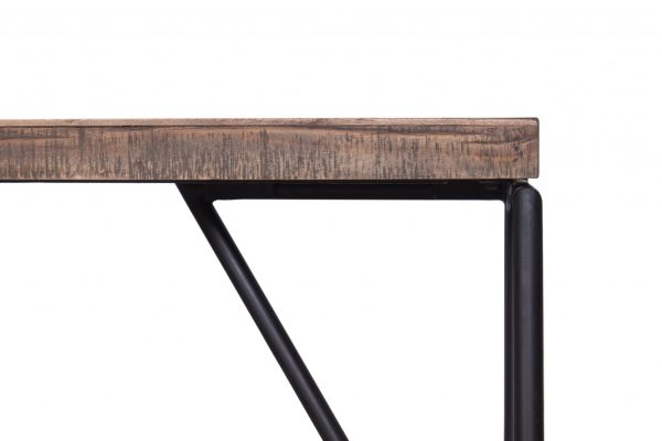 72" Modern Dark Acacia and Black Iron Bench - Image 2