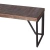 72" Modern Dark Acacia and Black Iron Bench - Image 3
