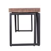 72" Modern Dark Acacia and Black Iron Bench - Image 4