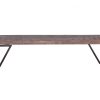 72" Modern Dark Acacia and Black Iron Bench - Image 5