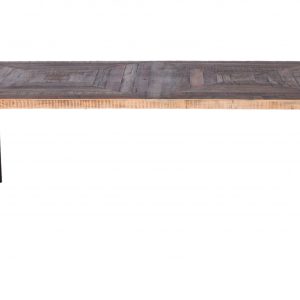 Natural Black 6 Wood 3 Iron Large Dining Table