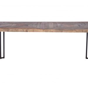 Natural Black 6 Wood 3 Iron Small Dining Table